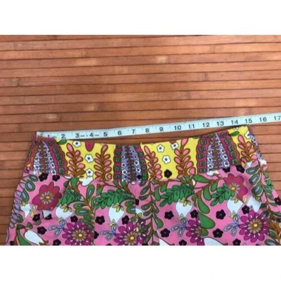 CAbi 4 Ashbury Colorful Floral Boho‎ Pleat mini Skirt Pockets Cotton Style #933 - Picture 5 of 6